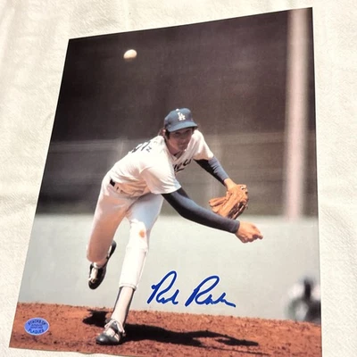 Foto autógrafa firmada por Rick Rhoden de 8x10 de los Dodgers de Los Ángeles Foto 1 de 3