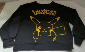 Felpa Pokemon Bambini Grafica Pikachu Tg 6/6X Manica Lunga Nero Giallo - Foto 1 di 8