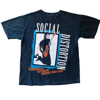 Camisa Distorsión Social Vintage Negra Sólida Adulto Manga Corta Unisex Algodón Camiseta Foto 1 de 4