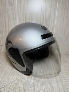 Harley Davidson Silver Jet Helmet w/ Face Shield- Size XL - Picture 1 of 9