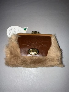 Leather and Fur Australian 2 Pocket Clutch & A Zipper Section With a Pouch Sec - Picture 1 of 7