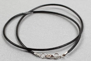 Lederkette nach MASS 1,5mm schwarz Lederhalsband Halskette Leder Lederband 55 MS - Picture 1 of 6