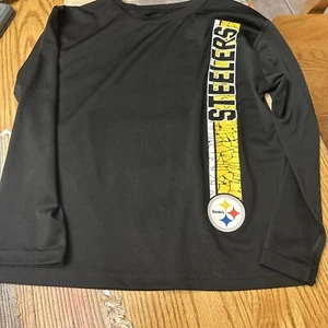 Pittsburgh Steelers Youth Black Logo Dri-Tek LongSleeve T-Shirt Large 7 NWOT - Bild 1 von 4
