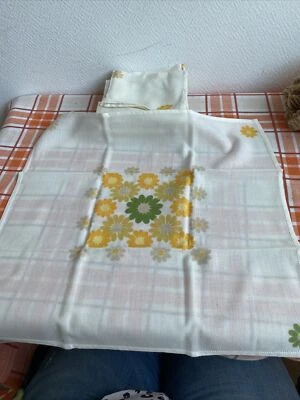 8 Anciennes Serviettes De Table Coton Fleurie Fleur Deco Table Linge Maison  - Photo 1/4
