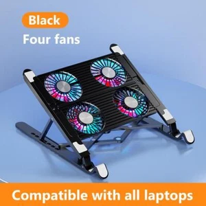 Laptop Cooling Pad RGB Laptop Holder for 11-17.3 Inch Notebook(Black ABS 4 Fans) - Bild 1 von 7