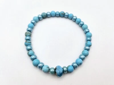 Damenarmband Swiss Quality 🇨🇭 Türkis und Perlen  - Bild 1 von 2