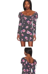 New Majorelle Natalia Women’s Floral Mini Dress Dots Size Medium Long Sleeve NWT - Picture 1 of 11