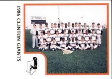 1986 Clinton Giants ProCards #29 1986 Clinton Giants Team Photo Baseball Card