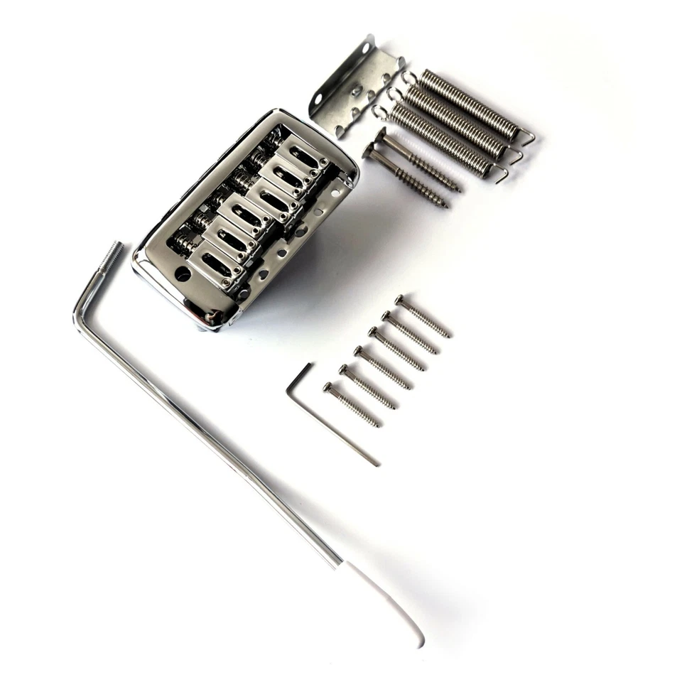 GUITAR ANATOMY Stratocaster Guitar Bridge Tremolo Kit Retro Vintage Bridge Strat – Chrome