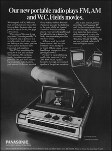 1970 W C Fields Panasonic portable popup tv radio vintage photo print Ad ads32 - Picture 1 of 1