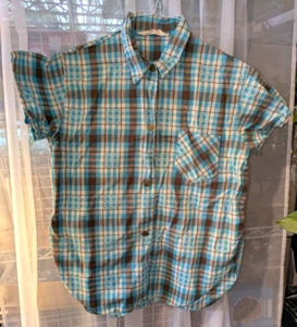Vintage Plaid heart shirt Tommies Harry Berger size 36 men small Clock buttons - Picture 1 of 9