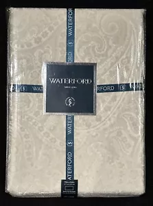 NEW 70 x 84 WATERFORD TABLECLOTH LUXURY JACQUARD IVORY PAISLEY SEATS 6-8 - Picture 1 of 5