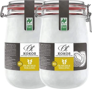 Ölmühle Solling BIO Kokosöl Naturland Fair - nativ - Bügelglas - 2000ml - Bild 1 von 5