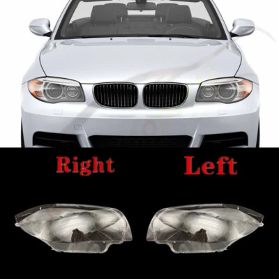 🔥A Pair Front Headlight Lens Shell + Seal Glue For BMW E81 E82 E87 E88 2007-14 - Image 1 of 4