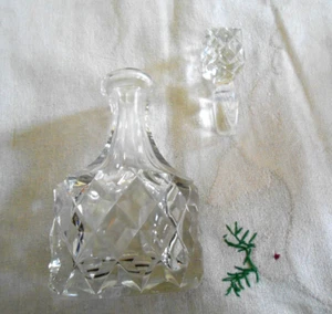 Vintage Lead Crystal Glass Cruet Square Stopper 5" - Bild 1 von 7
