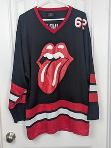 Rolling Stones Hockey Jersey Signature Tongue 62 2017 Mens Sz XXL Stitched NICE! - Picture 1 of 7