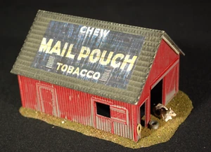 AHM Mail Pouch Country Barn HO 1:87 Scale Built & Painted Building Structure - Imagen 1 de 9