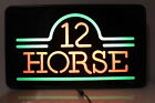 12 Horses Light Up 24.5" x 14.5" x 6” VINTAGE Neon Beer Sign 