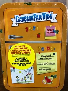 2021 Topps Garbage Pail Kids Food Fight Orange Refrigerador Blaster Lata NUEVO - Imagen 1 de 7