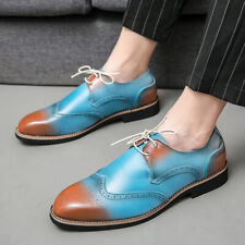 British Mens Leather Carved Brogues Shoes Pointy Toe Business Formal Shoes Chic