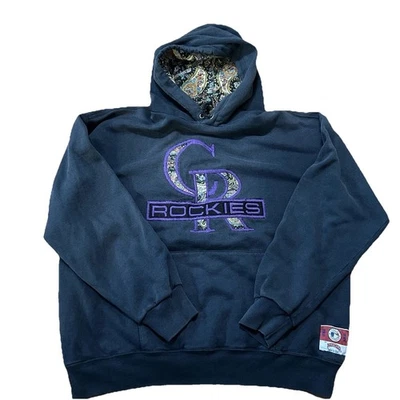 Sudadera con Capucha Grande De Colección Colorado Rockies Paisley Nutmeg Mills Hecha en EE. UU. Foto 1 de 4