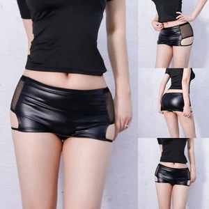 Stretch Waist Women Womens Sleepwear Mens Underwear Bikini Knicker Leather - Picture 1 of 32