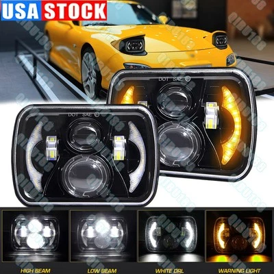 Par de faros LED halo DRL 5x7" 7X6" para Mazda B2000 B2200 B2600 RX-7 GLC Foto 1 de 4