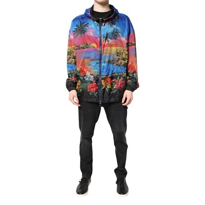 Chaqueta cortavientos con capucha estampado multicolor Dolce & Gabbana IT50/US40/L 2250usd Foto 1 de 4