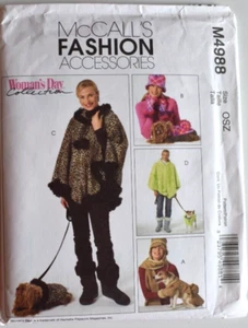 MCCALLS PATTERN 4988 PONCHOS MISSES SIZES XS S M L XL DOG COATS UNCUT NEW FF - Picture 1 of 2