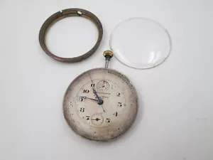 Máquina y esfera cronógrafo de bolsillo Lorcano. Minutero y segundero. 1890 - Imagen 1 de 5