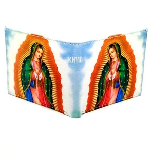 Billetera doble para hombre con estampado doble de la Virgen María de Guadalupe - Imagen 1 de 4