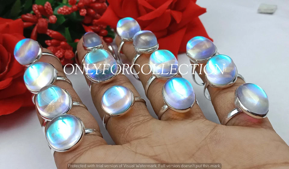 Buy Mystic Topaz Gemstone 925 Sterling Silver Plated Bezel Rings Lot 10pcs - Image 1 of 4