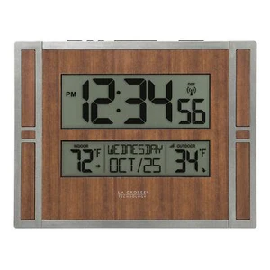 La Crosse Technology BBB86088 Atomic Digital Wall Clock with Indoor & Outdoor... - Picture 1 of 6