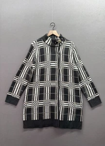 Vestido suéter gris a cuadros cuello tortuga manga larga Anne Klein para mujer talla XL" - Imagen 1 de 13