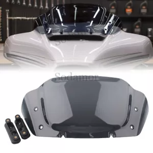 8" Windshield Windscreen Fit for Harley Touring CVO Street Glide 2023 2024 Smoke - Picture 1 of 19