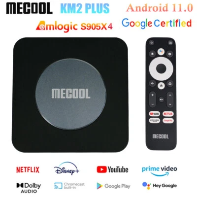 MECOOL KM2 Plus Android 11 TV Box 2G 16G S905X4-B Wifi BT5.0 Netflix 4K HDR Box - Image 1 of 4