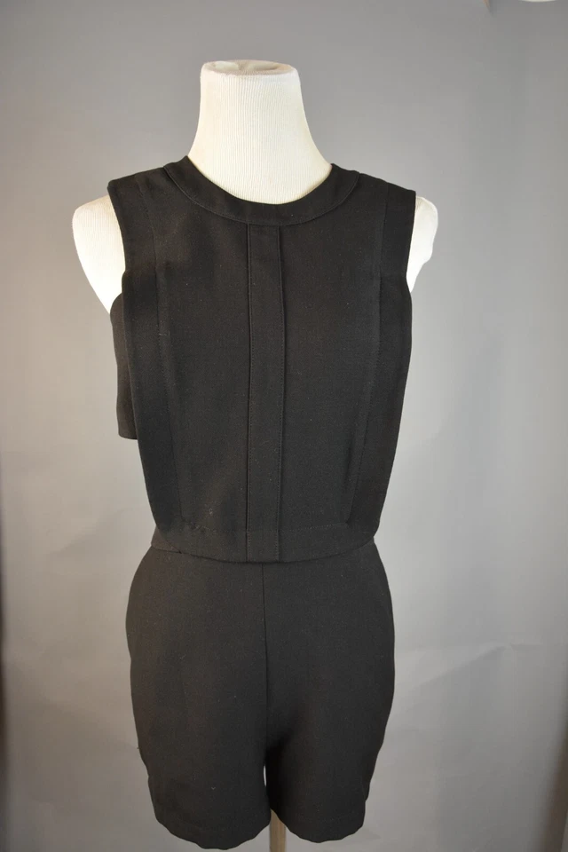 BCBG MAXAZRIA CUT OUT BLACK ROMPER DRESS SZ S — 第 1/4 张图片