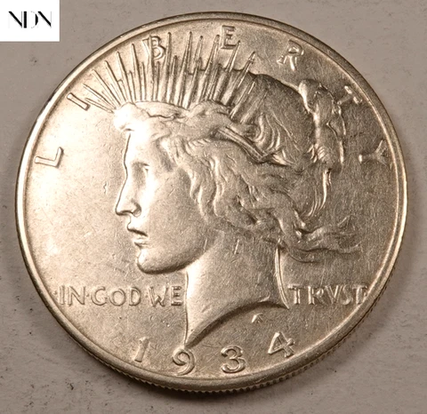 1934-S Peace Dollar - Very Fine++ (VF++) - 90% Silver - Key Date! #PD695 Cover