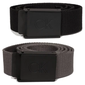 Calvin Klein Mens 2024 CK Monogram Matt Buckle Cut To Fit One Size Golf Belt
