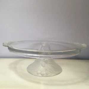 De colección Mikasa BOUNTIFUL Soporte de Pastel de Cristal Repujado Fruta Blanco Vidrio Esmerilado - Imagen 1 de 10