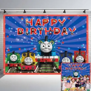 Thomas and Friends Birthday Party Supplies Backdrop Banner Background 7*5ft - Picture 1 of 6