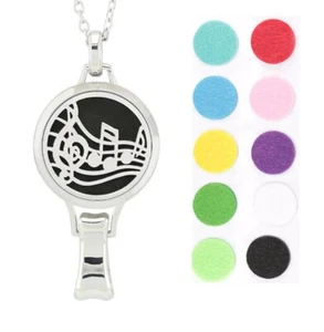 Music Lanyard ID Badge Holder Necklace Women Aromatherapy Essential Oil Diffuser - Picture 1 of 9
