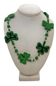 Neu Menge 6 Neu Happy St Patricks Day Kleeblatt Perlen Grün Halskette - Bild 1 von 3