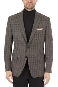 Ralph Lauren Mens Wool Blend Plaid Sport Coat Grey/Brown 42 S - Picture 1 of 4