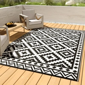 HAUSHOF 5"X8" Outdoors Rug Waterproof Thickened Outdoor Plastic Patio Straw Rugs - Picture 1 of 9