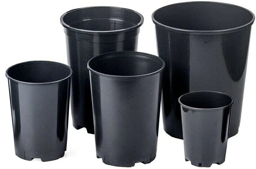 Deep Black Plastic Plant Pot Tall Rose Container Planter (1 2 3 4 & 7 Litre) - Image 1 of 1