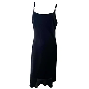 Connected Apparel Dress Womens 12 Black Midi Flowy Cocktail Evening Rhinestone - Picture 1 of 8