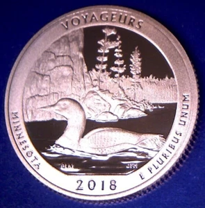 S 25C 2018 revestido a prueba Voyageurs America The Beautiful Quarter - Imagen 1 de 2