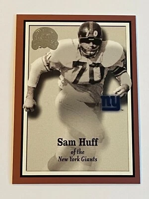 2000 Fleer Greats of Game Football #77 - Sam Huff - New York Giants - Image 1 of 2