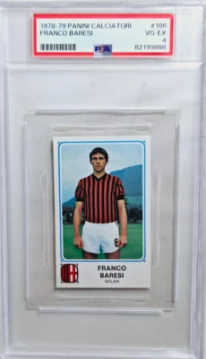 Tarjeta de novato Panini Calciatori #186 1978 Franco Baresi RC PSA 4 en muy buena condición-ex Italia Salón de la fama Foto 1 de 2